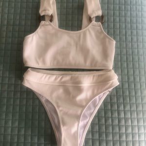 White Ribbed Swimsuit